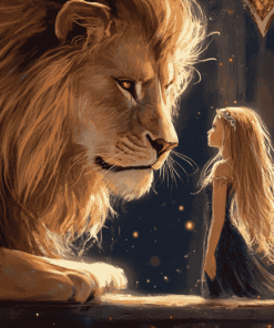 Fantasy Girl and Lion Diamond Painting