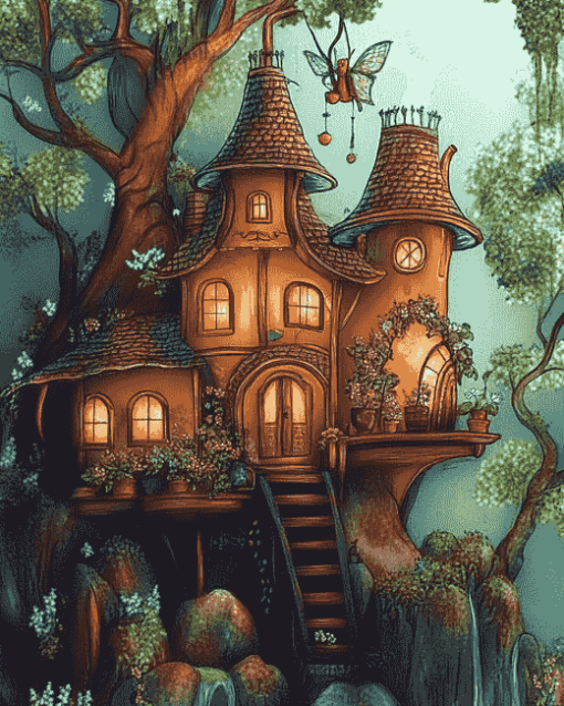 Fantasy Tea House Diamond Painting