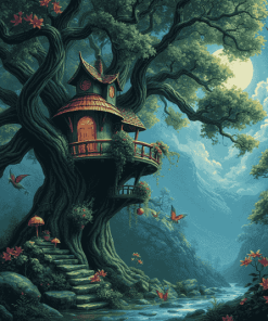 Fantasy Treehouse Diamond Painting