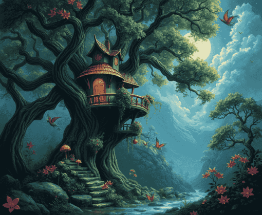 Fantasy Treehouse Diamond Painting