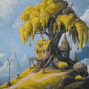 Fantasy Treehouse Landscape Diamond Painting