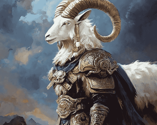 Fantasy Warrior Goat Diamond Painting