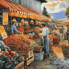 Farmers Market Scene Diamond Painting