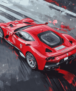 Ferrari F176 Red Sports Car Diamond Painting