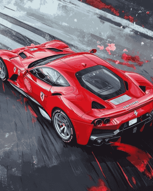 Ferrari F176 Red Sports Car Diamond Painting