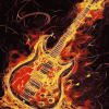 Fiery Guitar Diamond Painting