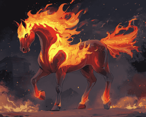 Fire Horse Animation Diamond Painting