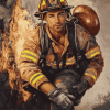 Firefighting Hero Diamond Painting