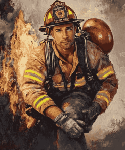 Firefighting Hero Diamond Painting