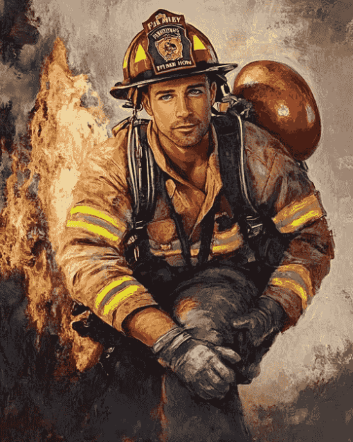 Firefighting Hero Diamond Painting