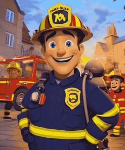 Fireman Sam Animation Diamond Painting