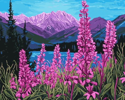 Fireweed Forest Diamond Painting