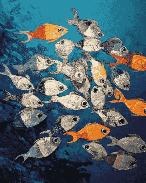 Fish School Koi Carps Diamond Painting