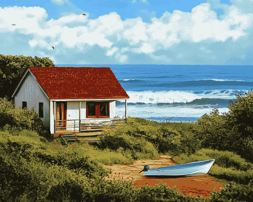 Fisherman's Seaside Escape Diamond Painting