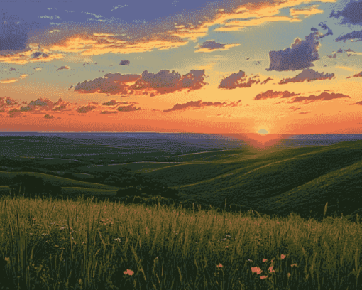 Flint Hills Sunset Diamond Painting