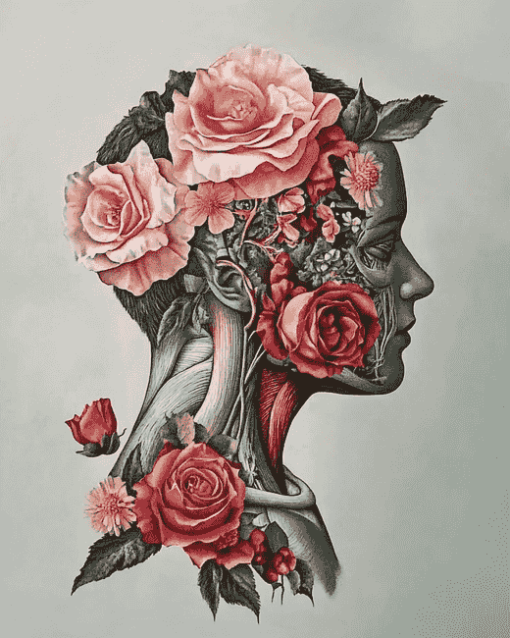 Floral Anatomy Rose Diamond Painting