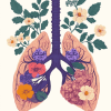 Floral Cartoon Lungs Diamond Painting