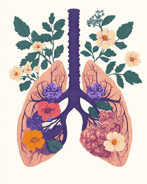 Floral Cartoon Lungs Diamond Painting