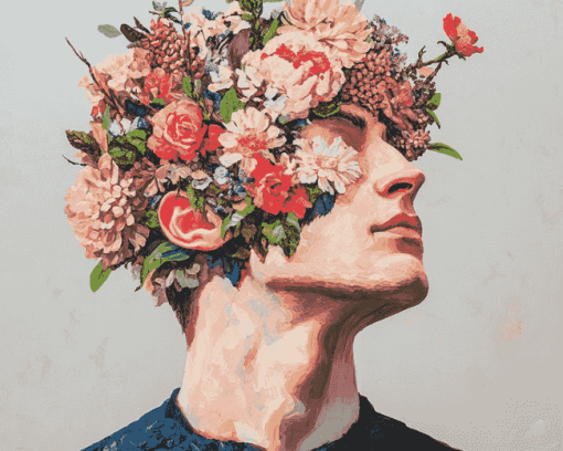 Floral Man with Roses Diamond Painting