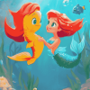 Flounder and Ariel Cartoon Diamond Painting