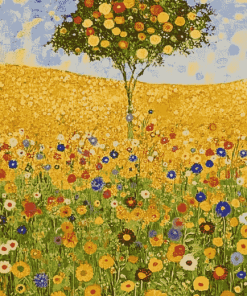 Flower Fields by Klimt Diamond Painting