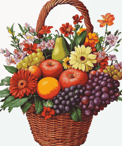 Flowers and Fruits Basket Diamond Painting