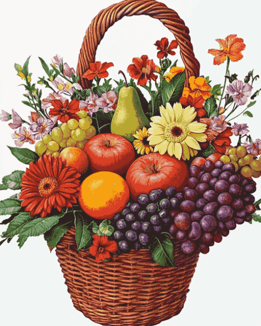 Flowers and Fruits Basket Diamond Painting