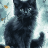 Fluffy Black Kitty Diamond Painting