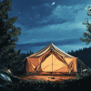 Forest Landscape Camping Diamond Painting