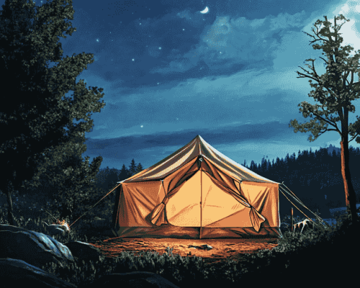 Forest Landscape Camping Diamond Painting