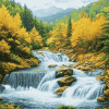 Forest Waterfalls Diamond Painting