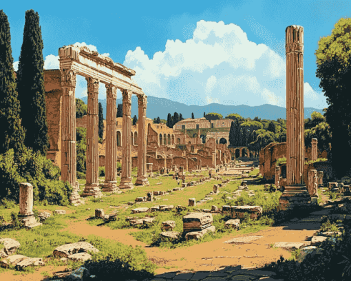 Forum Rome Landscapes Diamond Painting