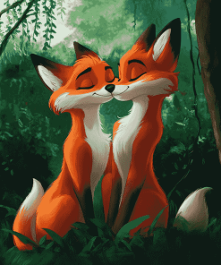 Fox Couple Magic Diamond Painting