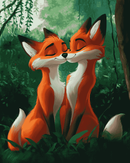 Fox Couple Magic Diamond Painting