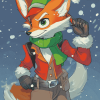 Fox McCloud Christmas Magic Diamond Painting