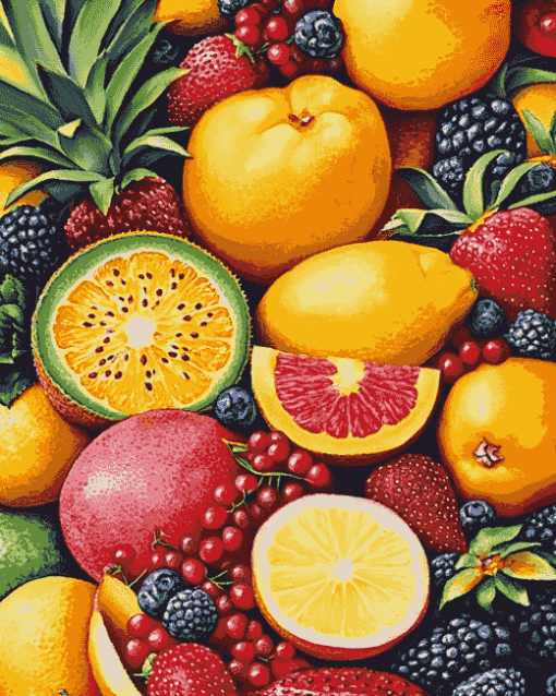 Fresh Tropical Fruit Collection Diamond Painting