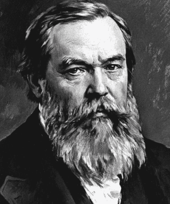 Friedrich Engels Black And White Diamond Painting