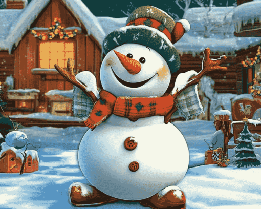 Frosty Snowman Christmas Magic Diamond Painting