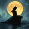 Full Moon Silhouette Diamond Painting