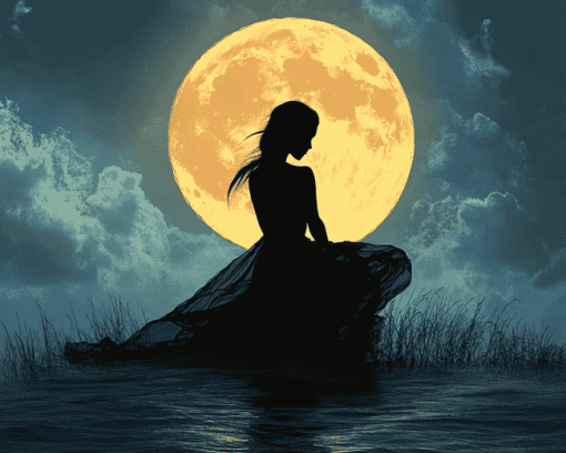 Full Moon Silhouette Diamond Painting