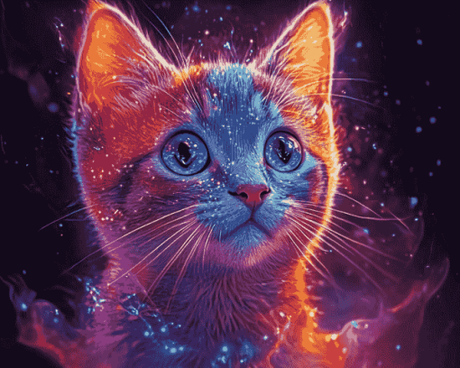 Galaxy Kitty Colorful Diamond Painting