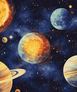 Galaxy Planets Diamond Painting