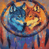 Galaxy Wolf Dream Catcher Diamond Painting