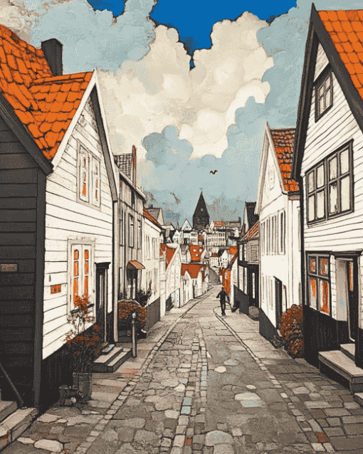 Gamle Stavanger Norway Diamond Painting