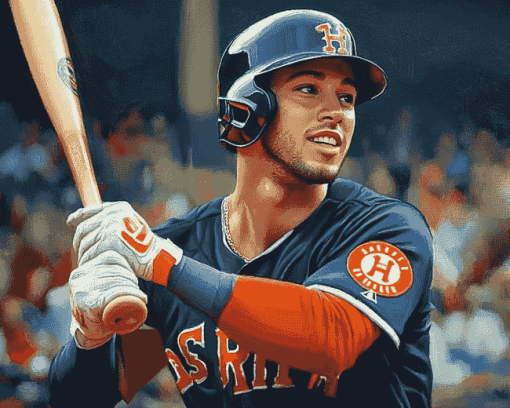 George Springer Baseball Icon Diamond Painting