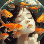 Girl and Goldfish Animation Diamond Painting