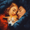 Girl and Her Puppy Diamond Painting