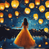 Girl and Lanterns Diamond Painting