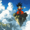 Goku Anime on Flying Nimbus Diamond Painting