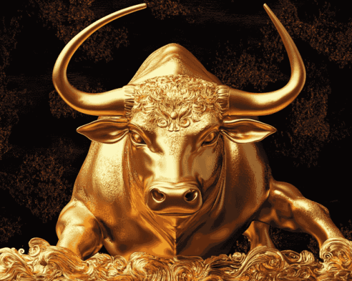 Golden Bull Diamond Painting